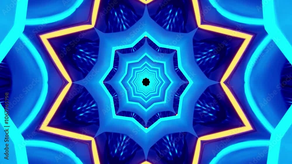 A vibrant, symmetrical design featuring blue and orange hues, creating a mesmerizing kaleidoscopic effect. A vibrant, symmetrical design featuring blue and orange hues, creating a mesmerizing kaleidoscopic effect.