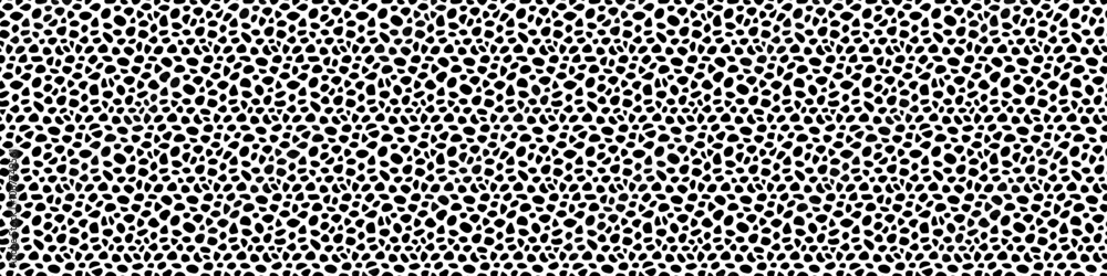 Black and white voronoi geometric vector seamless patterns. Irregular cells shapes repeated backdrop for web tiles, science and interior designs. Stones template background