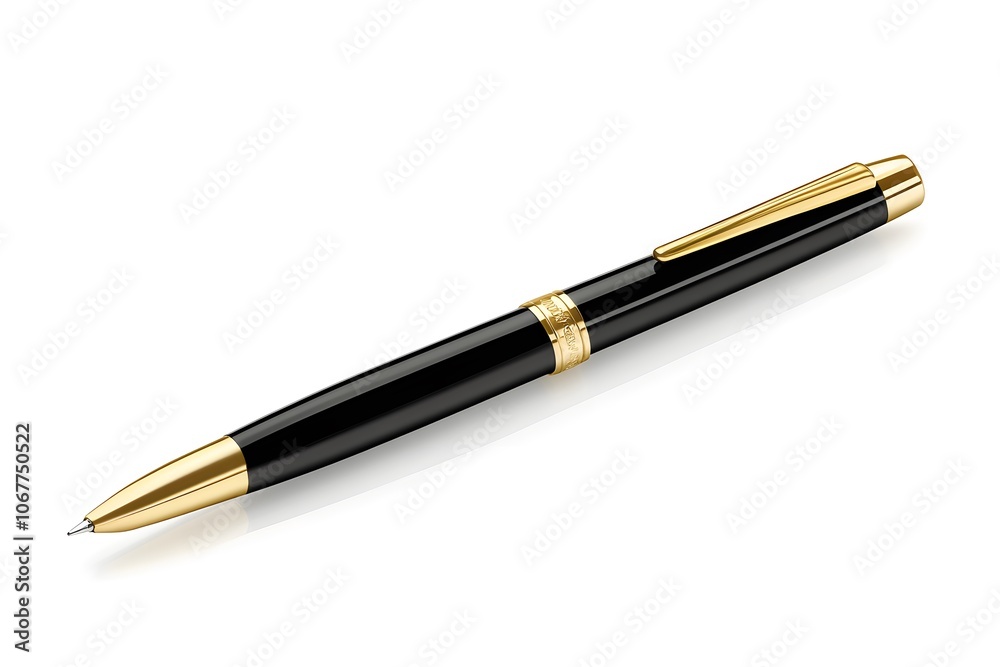 Elegant Black Pen on White Background for Signing Purposes Elegant Black Pen on White Background for Signing Purposes
