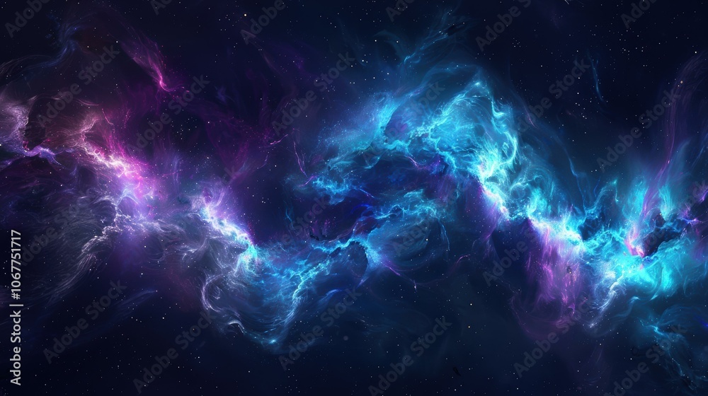 Cosmic clouds swirl and dance in a celestial ballet. AI. Cosmic clouds swirl and dance in a celestial ballet. AI.