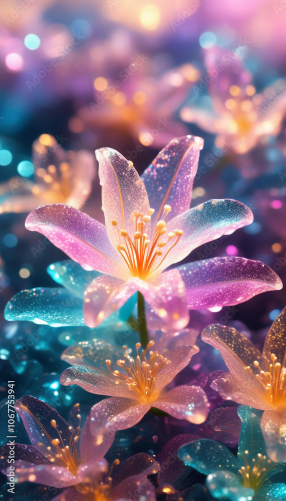 water drops on transparent lily water drops on transparent lily