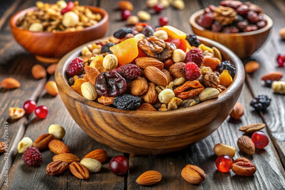 mixed nuts and raisins, generative ai, ai generated mixed nuts and raisins, generative ai, ai generated