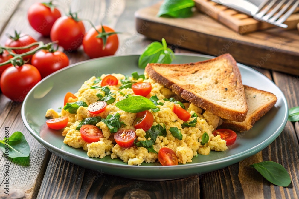 salad with crumbled eggs and vegetables, generative ai, ai generated salad with crumbled eggs and vegetables, generative ai, ai generated