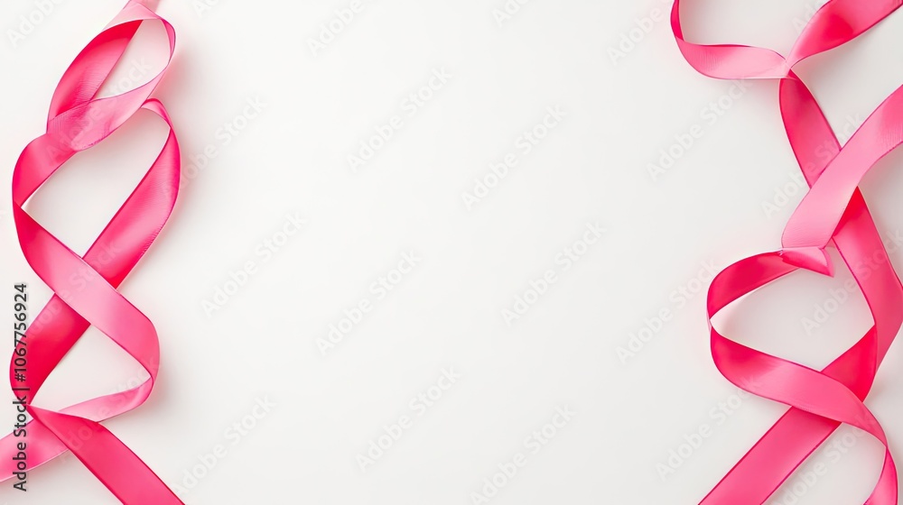 Frames Adorned With Pink Ribbons Symbolize Breast Cancer Awareness Generative AI Frames Adorned With Pink Ribbons Symbolize Breast Cancer Awareness Generative AI