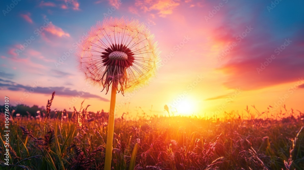 Fototapeta premium Dandelion Sunset