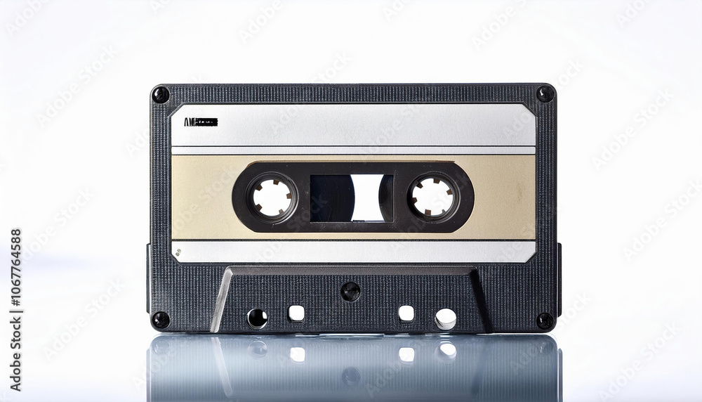 Fototapeta premium Vintage audio cassette tape isolated on white 