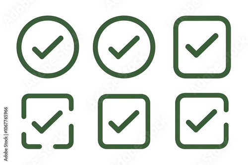 check box icon with correct, accept checkmark icons green tick box