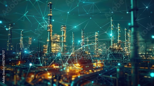 data communication technology Smart factory. digital transformation cloud integration