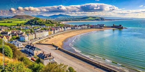 Wallpaper Mural Scenic view of Penrhyn Bay in North Wales, a charming seaside resort overlooking the water , beach, coastal, vacation Torontodigital.ca