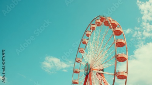 Fototapeta Naklejka Na Ścianę i Meble -  Ferris Wheel Against a Blue Sky