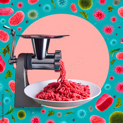 Food Safety Creative Concept Images – Foods and Bacteria Linked to Foodborne Illness photo