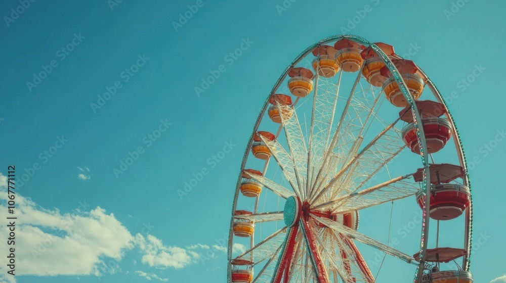 Fototapeta premium Ferris Wheel Against a Blue Sky