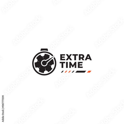 football extra time logo vector template