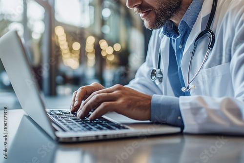 a psychologist leading a virtual therapy session on a laptop.