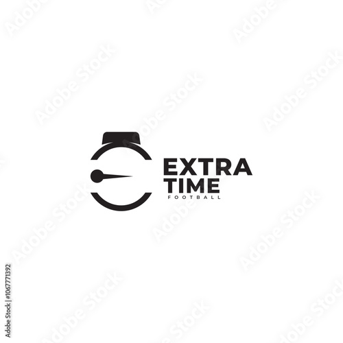 football extra time logo vector template