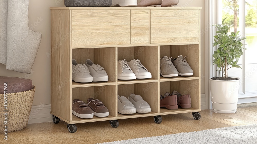 Modern Wooden Shoe Rack for Entryway Organization Modern Wooden Shoe Rack for Entryway Organization
