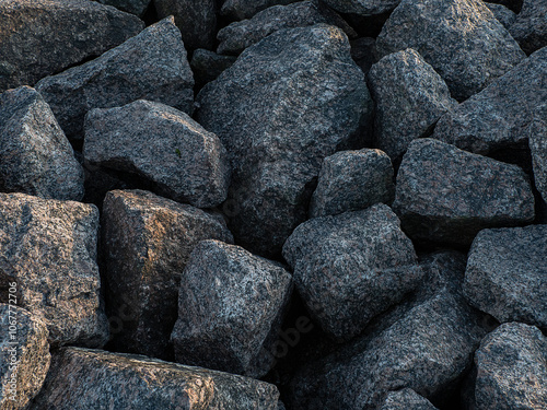 the artificial embankment or bank made of huge granite blocks