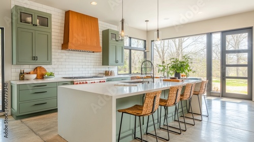 Modern Kitchen with White C...