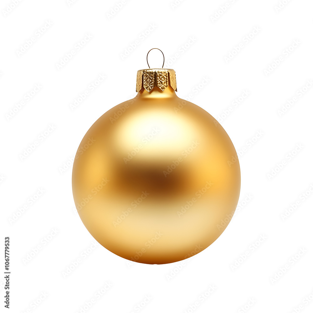 golden matte Christmas ball on a transparent background. New Year's design element golden matte Christmas ball on a transparent background. New Year's design element