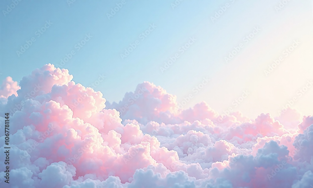 Dreamy pastel sky soft cotton candy clouds ethereal