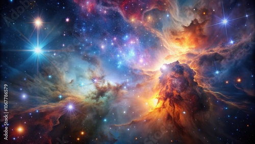 Journey through celestial wonders nebula and star cluster, unveiling the cosmic tapestry in spectacular detail, space