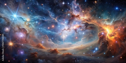 A breathtaking journey through celestial wonders in the nebula and star cluster