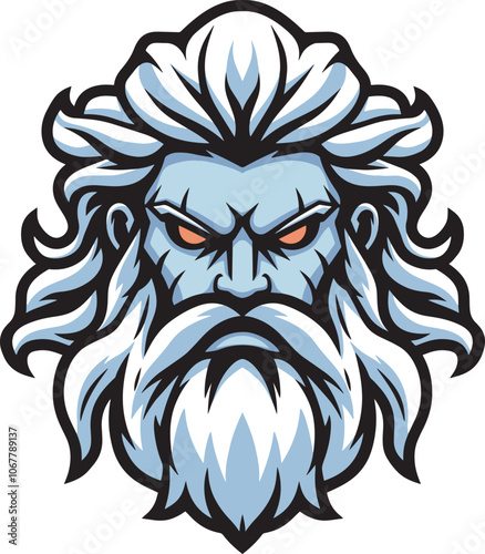 Mythology old man head Mascot logo design art