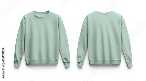 Green crew neck sweatshirt mockup