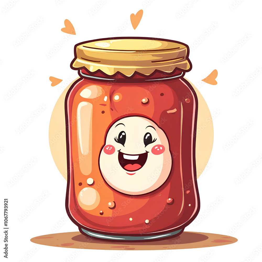 This happy jam jar brings sweetness and joy to every meal with its cheerful personality , digital illustration of character design concept. This happy jam jar brings sweetness and joy to every meal with its cheerful personality , digital illustration of character design concept.