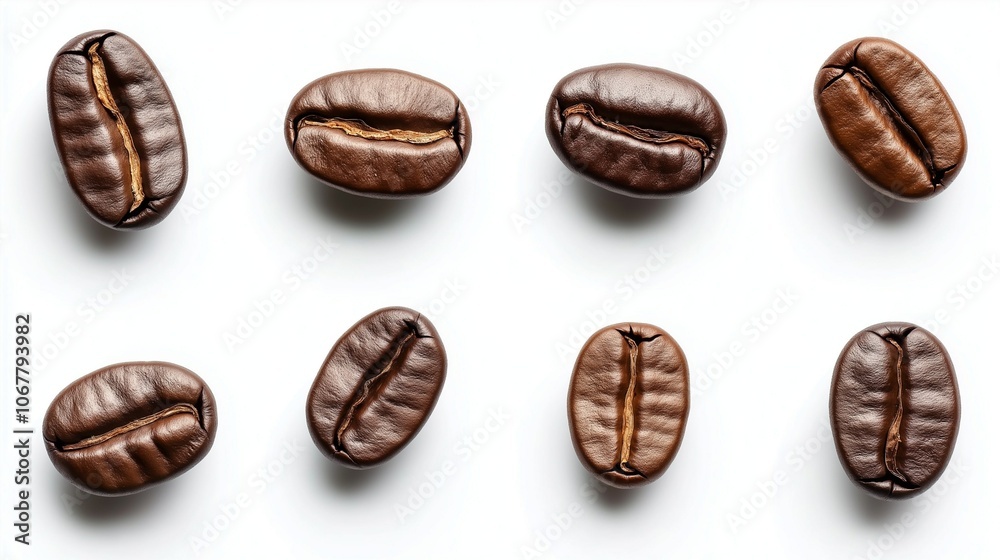 collection of coffee beans isolated on white background collection of coffee beans isolated on white background