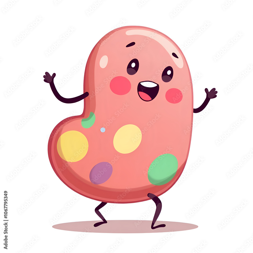 Fototapeta premium Celebrate playfulness with a cheerful character made of colorful candy, digital illustration of character design concept.