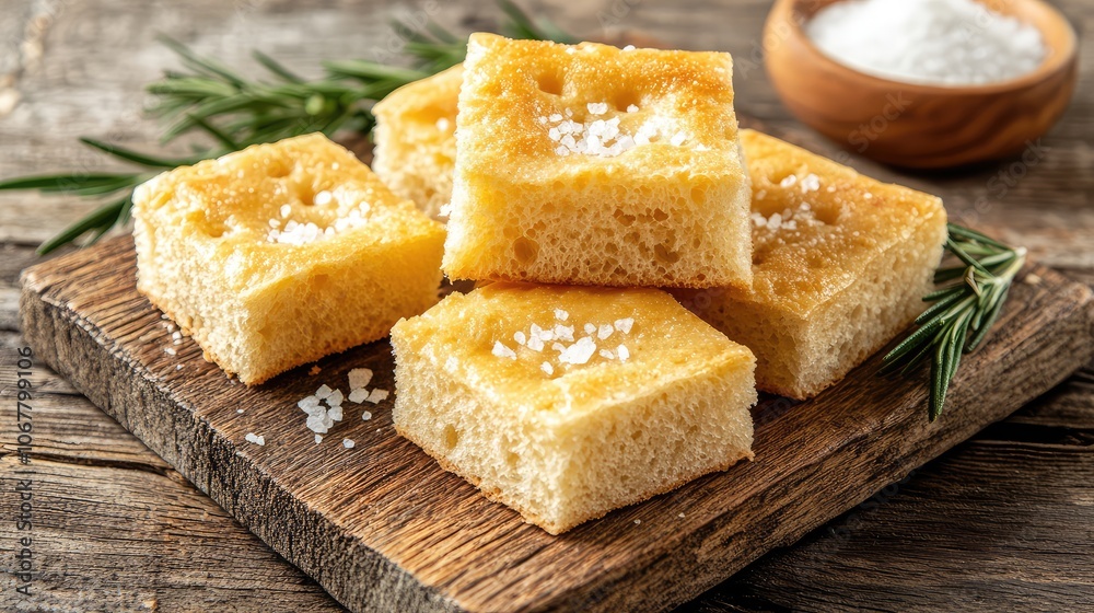 Freshly Baked Focaccia with Sea Salt and Herbs Freshly Baked Focaccia with Sea Salt and Herbs