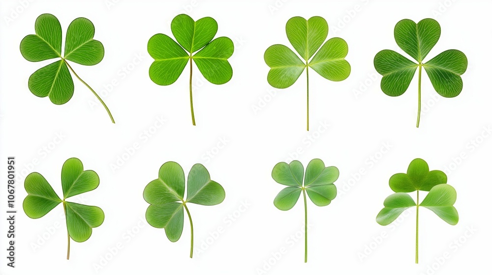 clover leaf collection isolated on white background clover leaf collection isolated on white background