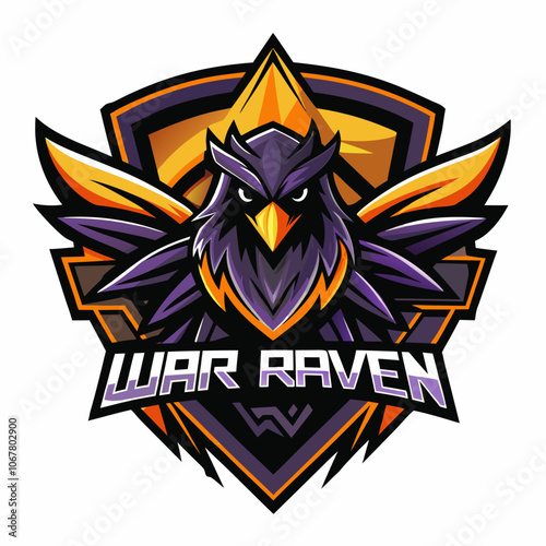 Bold and striking War Raven esports logo featuring an eagle design against a dark backdrop with a modern artistic flair