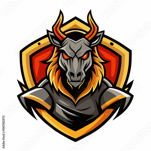 Dynamic centaur esports logo featuring a fierce mythical creature in a bold color scheme, perfect for gaming teams and events
