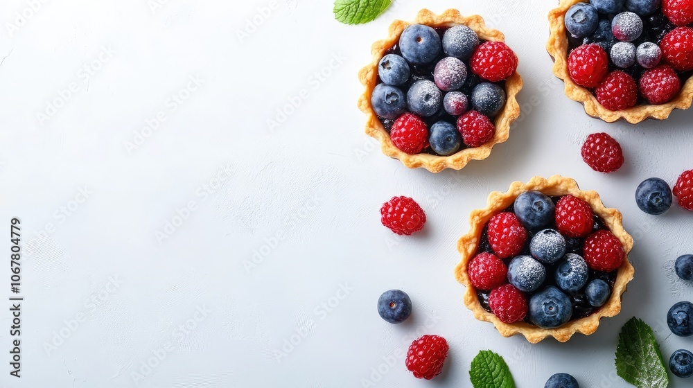 Fresh Berry Tarts with Raspberries and Blueberries Fresh Berry Tarts with Raspberries and Blueberries
