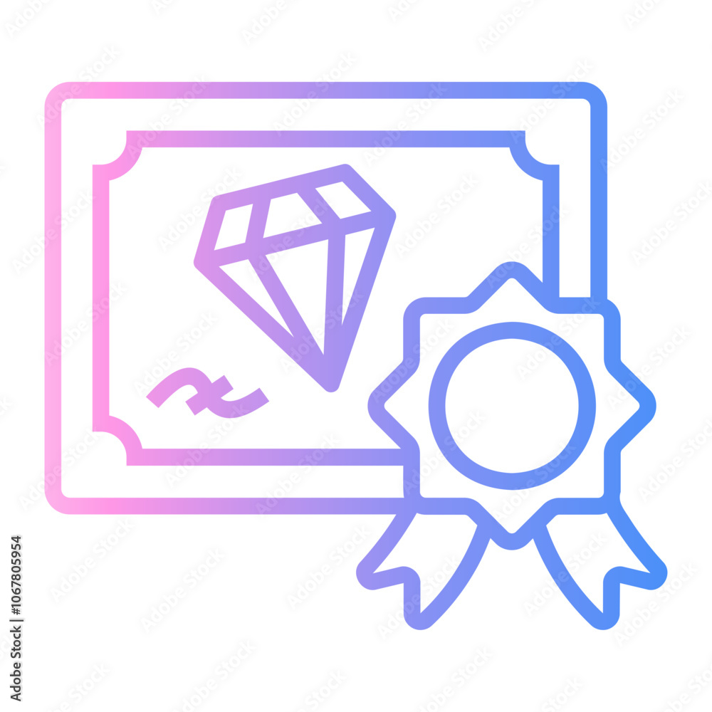 diamond Line Gradient Icon diamond Line Gradient Icon