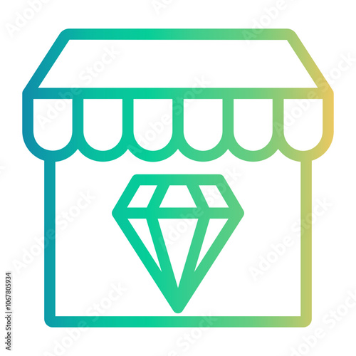 diamond Line Gradient Icon