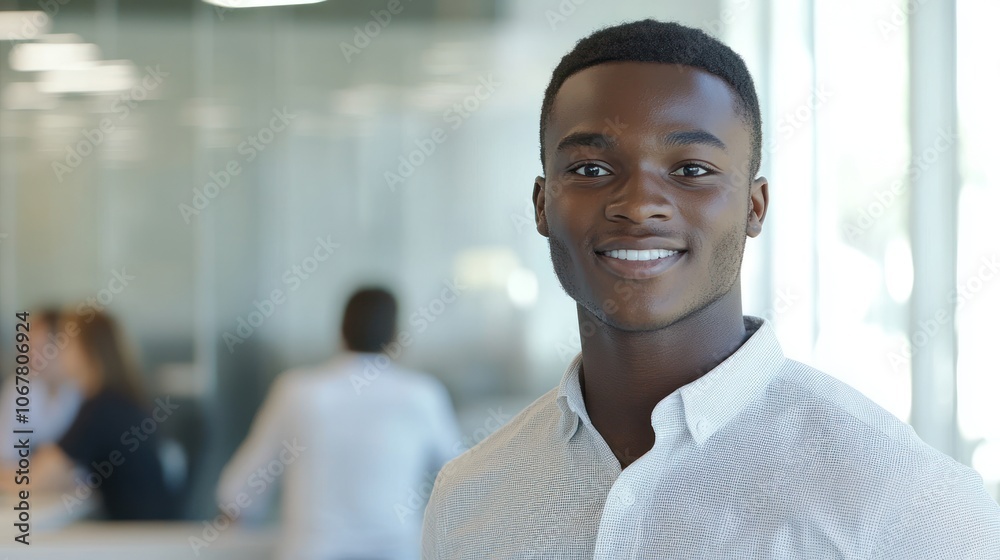 Fototapeta premium Smiling Black Man in Office