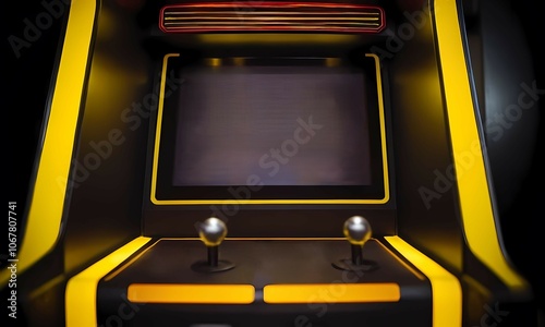 A retro arcade game machine screen