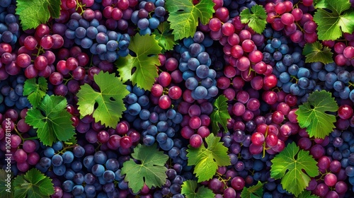 Wallpaper Mural Seamless background of grape with various colors and species Torontodigital.ca