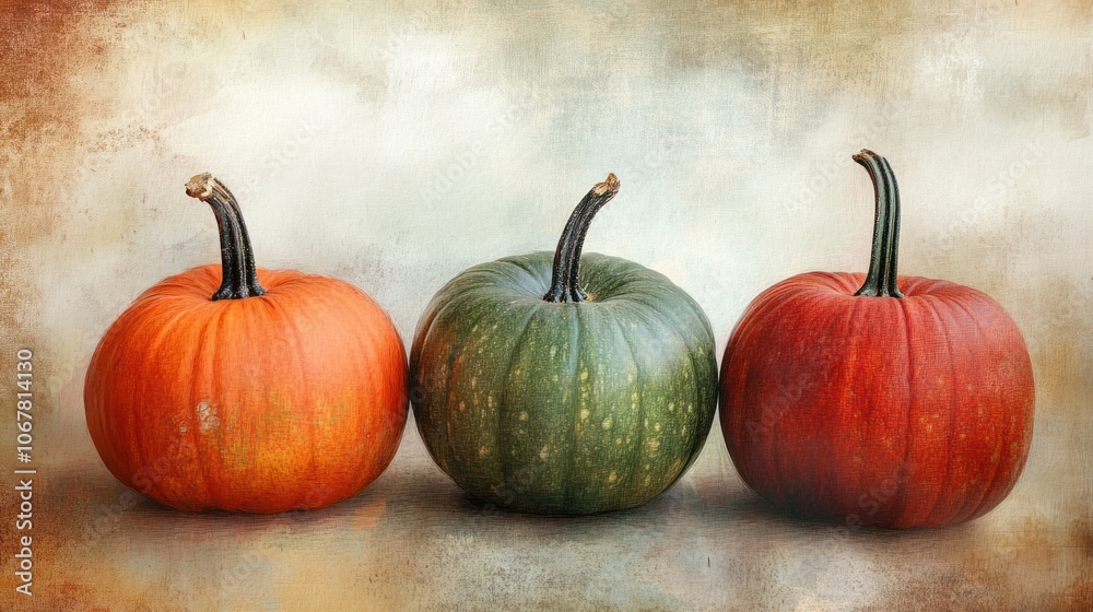 Three Pumpkins Still Life Three Pumpkins Still Life