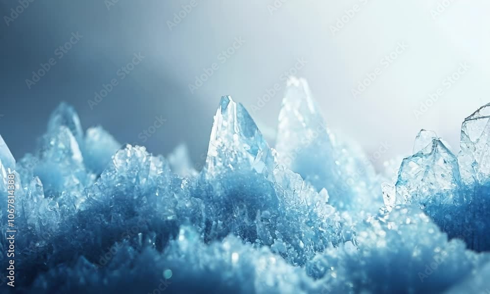 Abstract icy landscape with sharp, crystalline structures jutting out, evoking a sense of cold and isolation