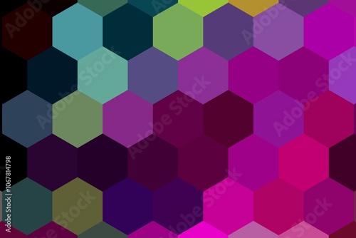 Colorful mosaic seamless hexagon texture illustration for your design.
