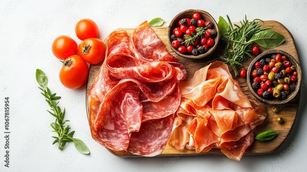 Italian Prosciutto Platter. Generative AI Italian Prosciutto Platter. Generative AI