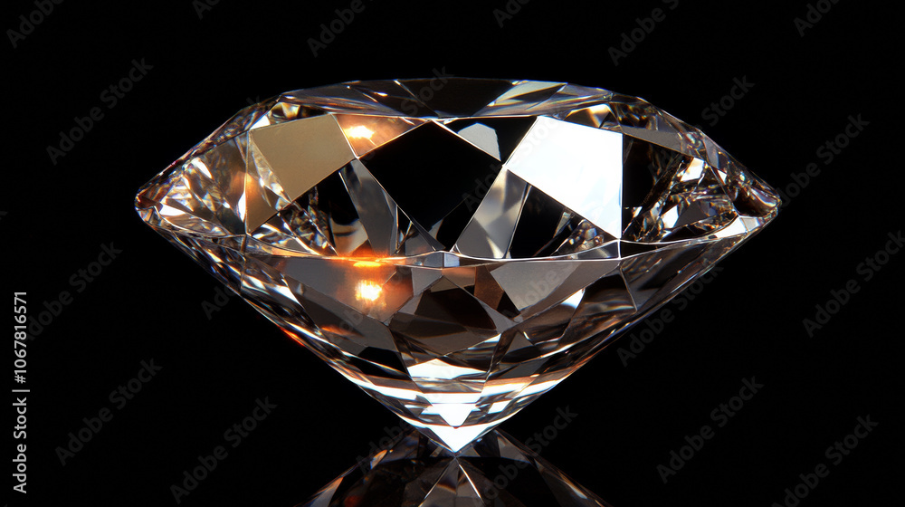 Brilliant Diamond 3D Render: Facets, Sparkle, Gemstone, Luxury, Reflection Brilliant Diamond 3D Render: Facets, Sparkle, Gemstone, Luxury, Reflection