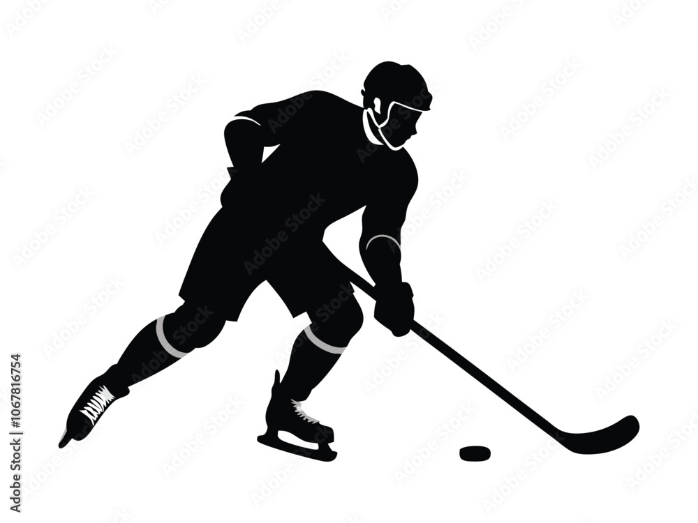 Fototapeta premium set hockey player silhouette hockey player