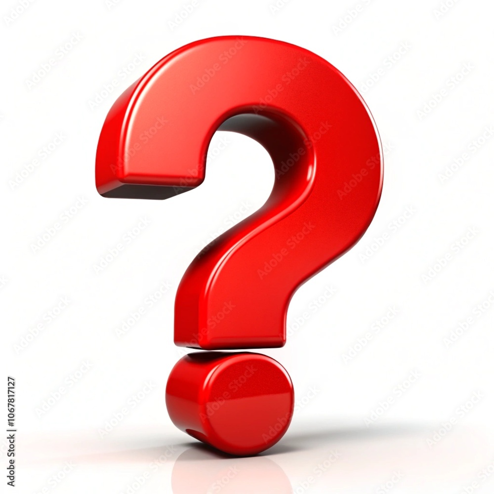 Question mark in 3D rendering isolated on white background Question mark in 3D rendering isolated on white background