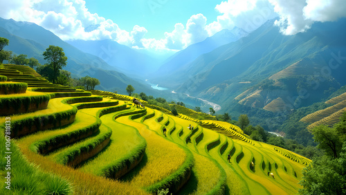 Breathtaking Overview of the Inca Farming Terraces Nestled Gracefully into the Majestic Andes Mountains