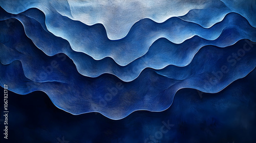 Wallpaper Mural Abstract Blue Wavy Background - Digital Art Torontodigital.ca